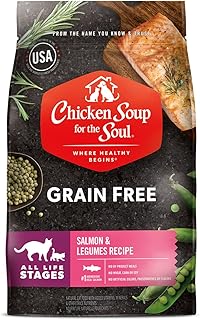 Chicken Soup for Soul Pet Food for The Soul Pet Food Grain Free - Salmon & Legumes Recipe - Dry Cat Food 12 LB - Soy, Corn & Wheat Free, No Artificial Flavors or Preservatives