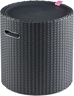 Keter Cool Side Table Cooler: 3-in-1 Outdoor Patio Table, Ice Chest & Storage - Weather-Resistant Resin, 10.3 Gal Capacity, Graphite