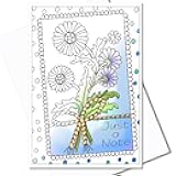Art Eclect Coloring Note Cards for Adults, Just a Note to Say, 10 Different Designs and 10 White Envelopes (JustNote/10)