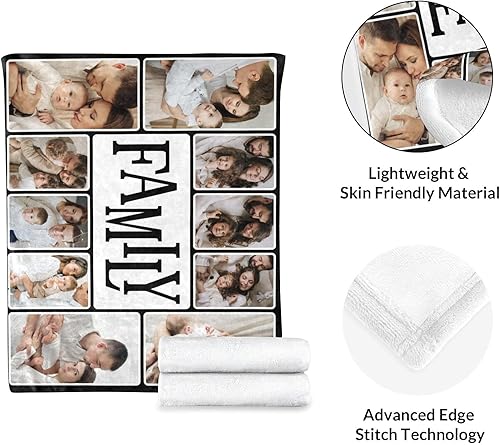 Miniatura 5 de Manta personalizada con fotos, manta personalizada con fotos para la familia, bebé, mamá, papá, adultos, amigos, amantes, perros, mascotas, en