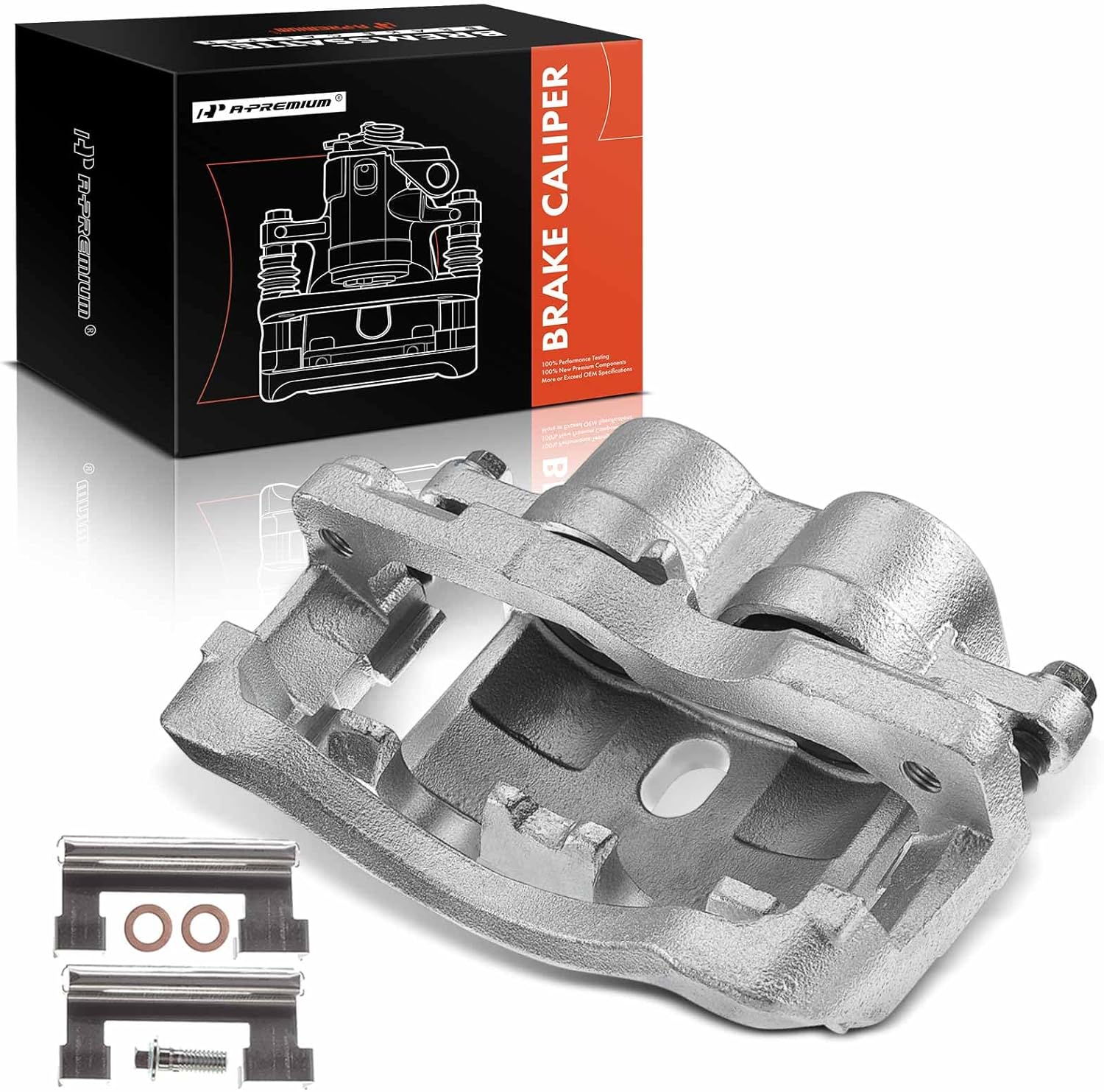 A-Premium Disc Brake Caliper Assembly with Bracket Compatible with Cadillac, Chevy, GMC & Hummer Models - Express DeVille DTS Silverado 2500 Savana Sierra Yukon H2 - Front Left Driver Side