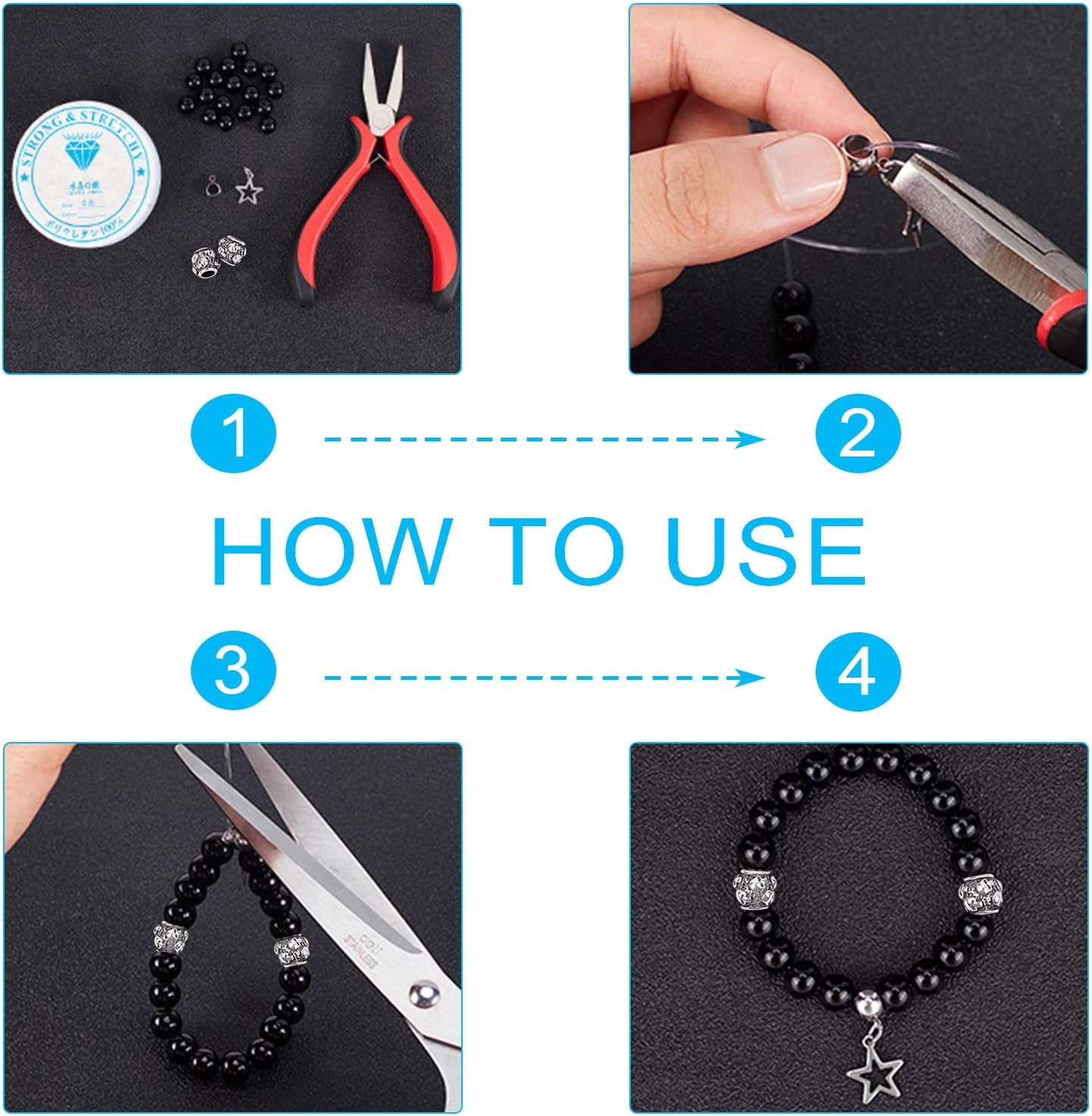 UNICRAFTALE 10pcs 9.5mm Barrel with Skull Beads Stainless Steel Beads 4.5mm Hole Skull Loose Beads Spacer Beads Antique Silver Halloween Beads for Jewelry Making DIY Bracelet Necklace - Image 6