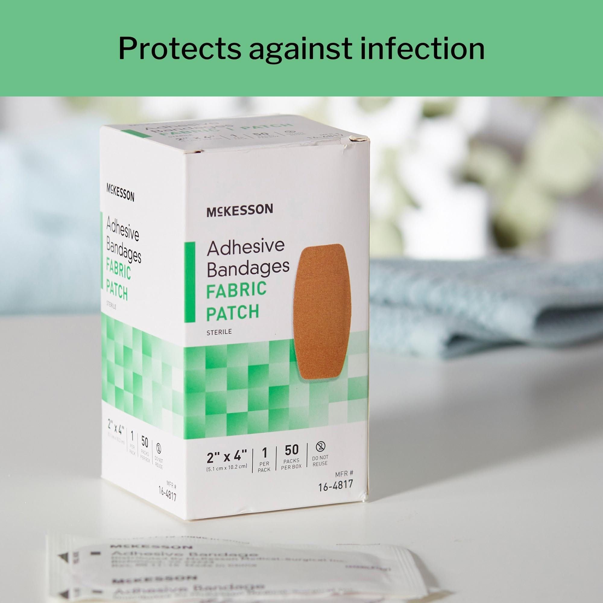 McKesson Adhesive Bandage Patch 2"X4" Fabric Sterile Latex Free - Box of 50 - Model 16-4817 firmy Mckesson (angielski ręcznik)