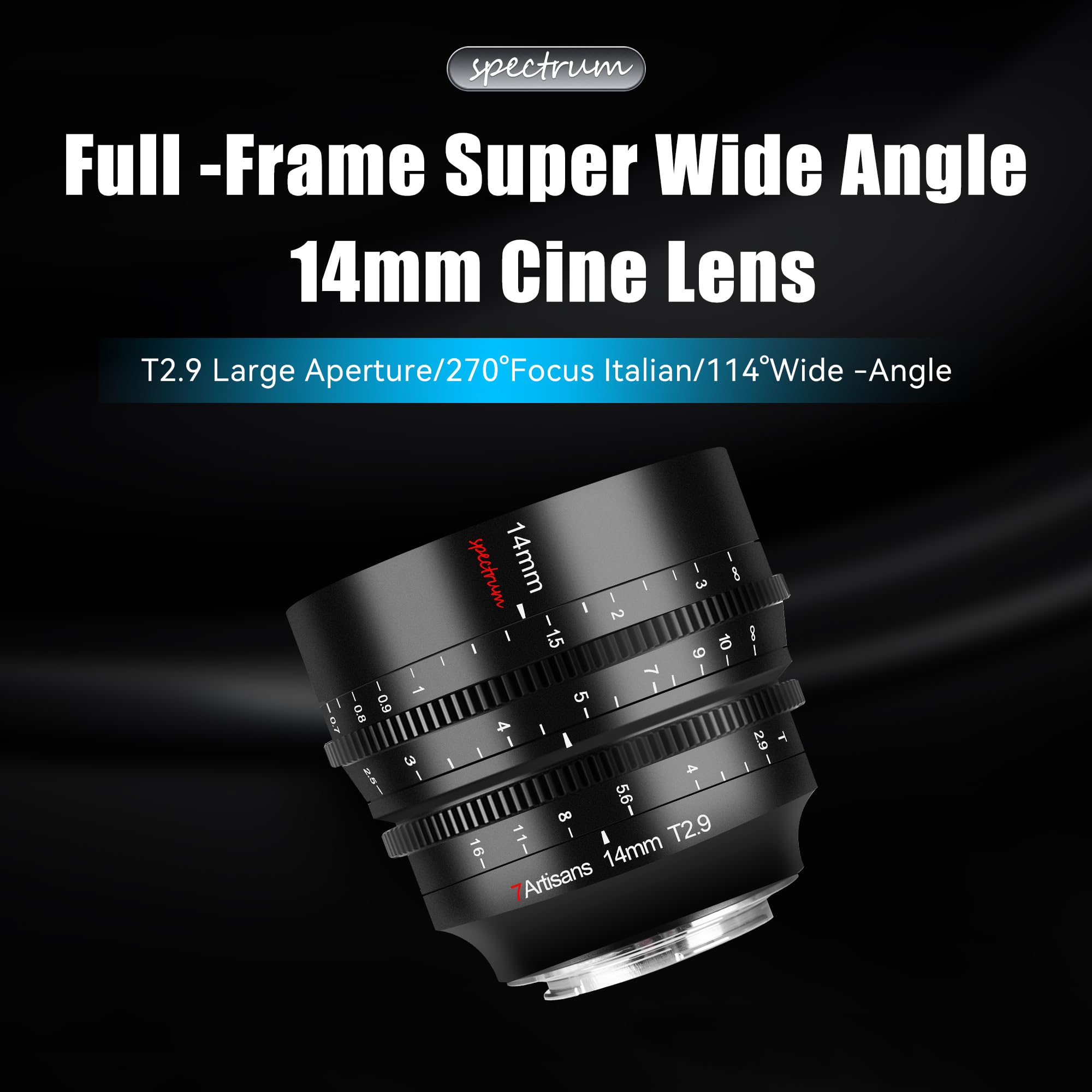 Amazon.com: 7artisans 14mm T2.9 Large Aperture, 270°Focus Stroke