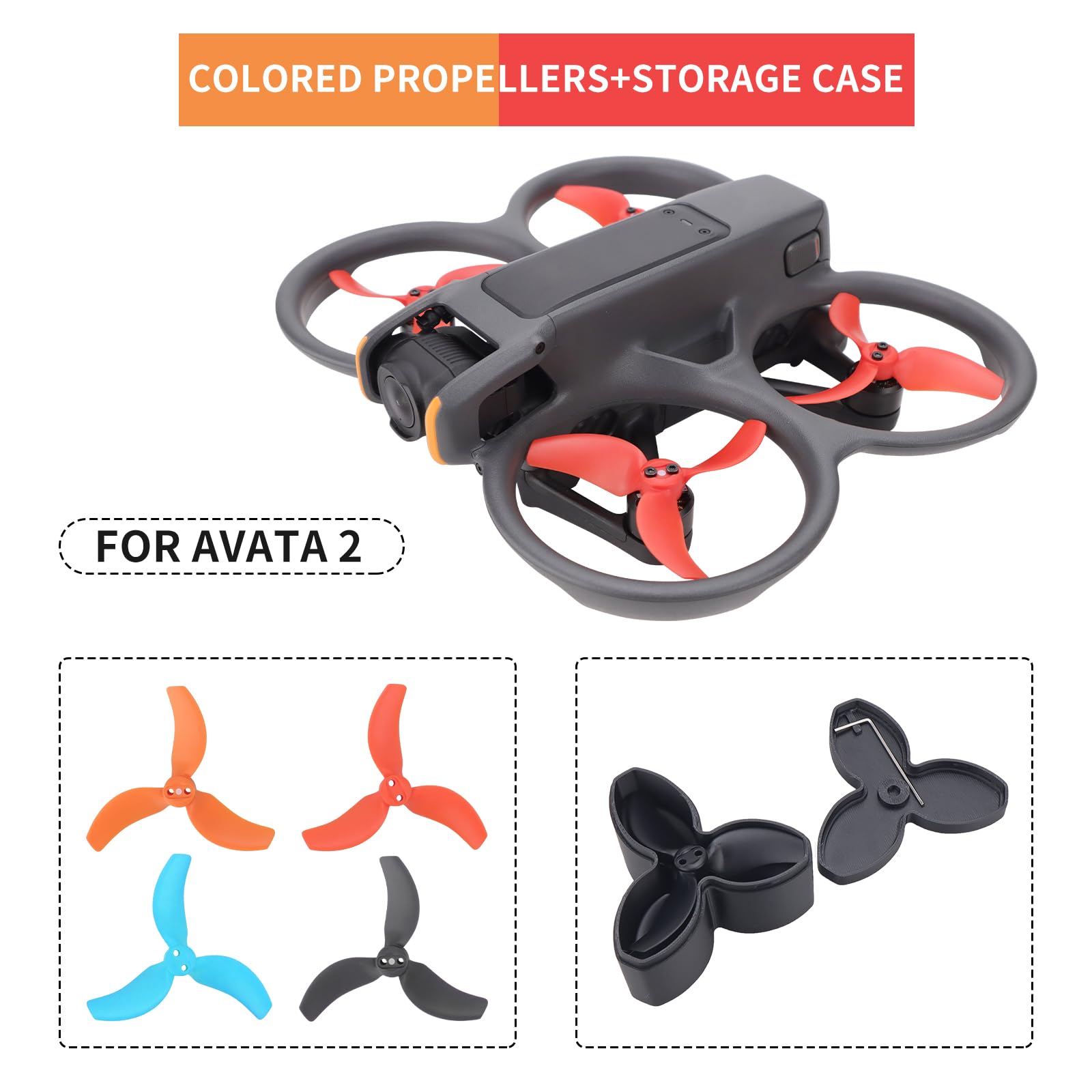 Convient Aux Drones De Course FPV  Pour Hélices FPV  – Kit De 2 Hélices De Rechange, Avec Outils De Stabilite De Vol Et Dinstallation 90733795