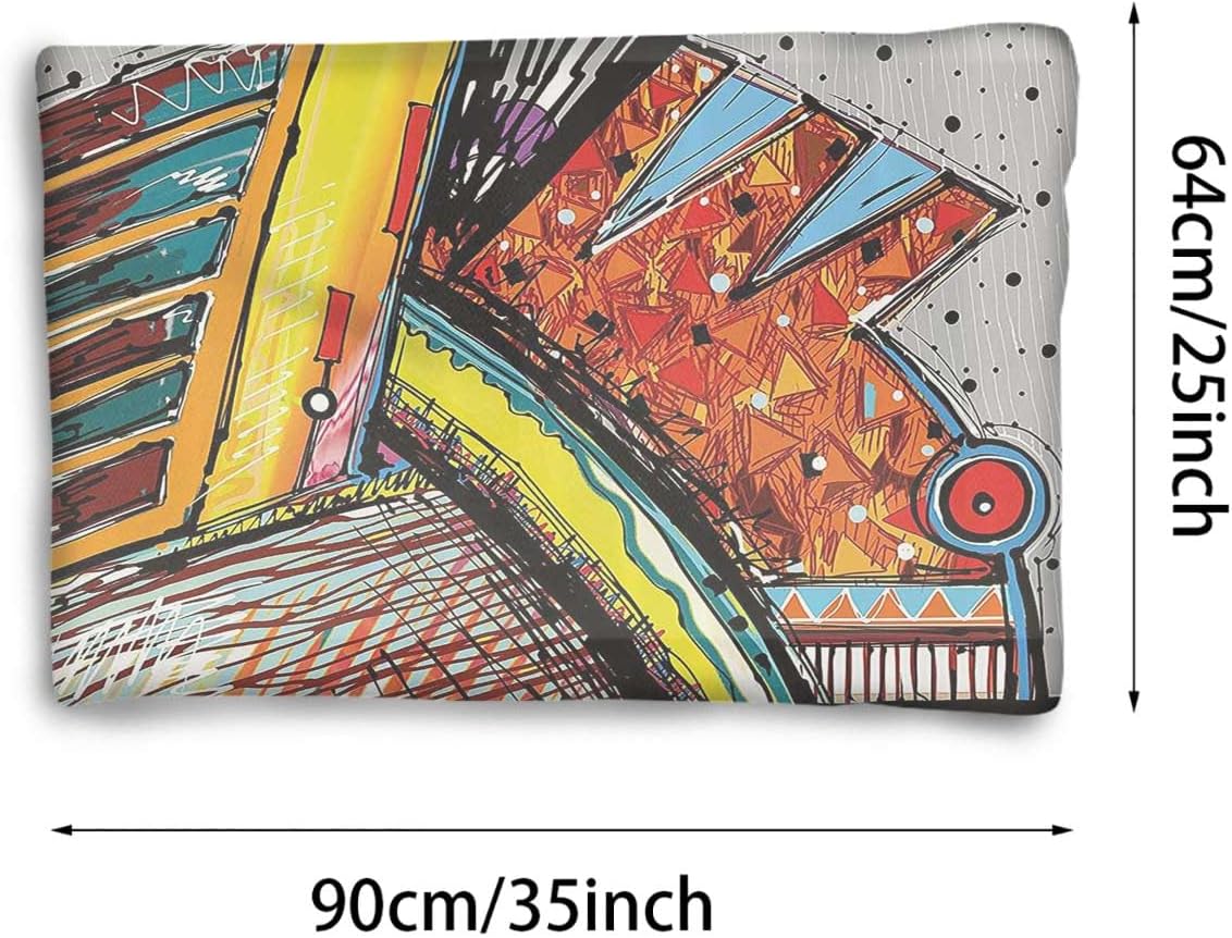review Multicolor Thermal Pet Mat Bed Liner Funky Artful Abstract Music Pattern Image Washable Kennel Mat for Large Medium Small Dogs and Cats Modern 25