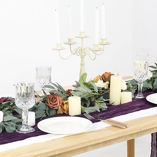 Miniatura 9 de Camino de mesa de estopilla verde, gasa de 36 x 120 pulgadas, paño rústico para despedida de soltera, decoración de boda para recepción, tela