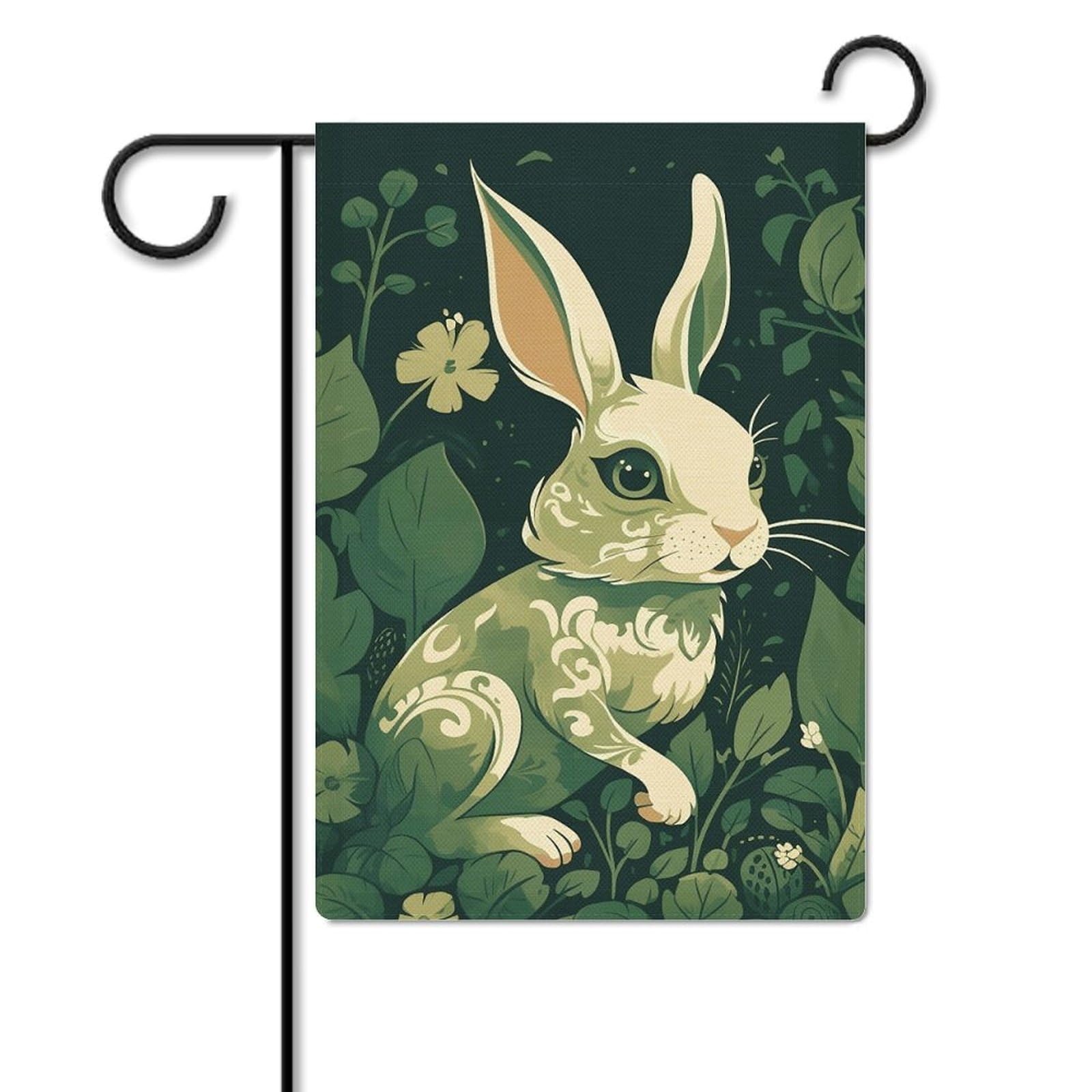 Oster-Gartenflagge 30,5 X 45,7 Cm – Doppelseitig Mit Hasen & Eiern, Wetterfest Aus Jute