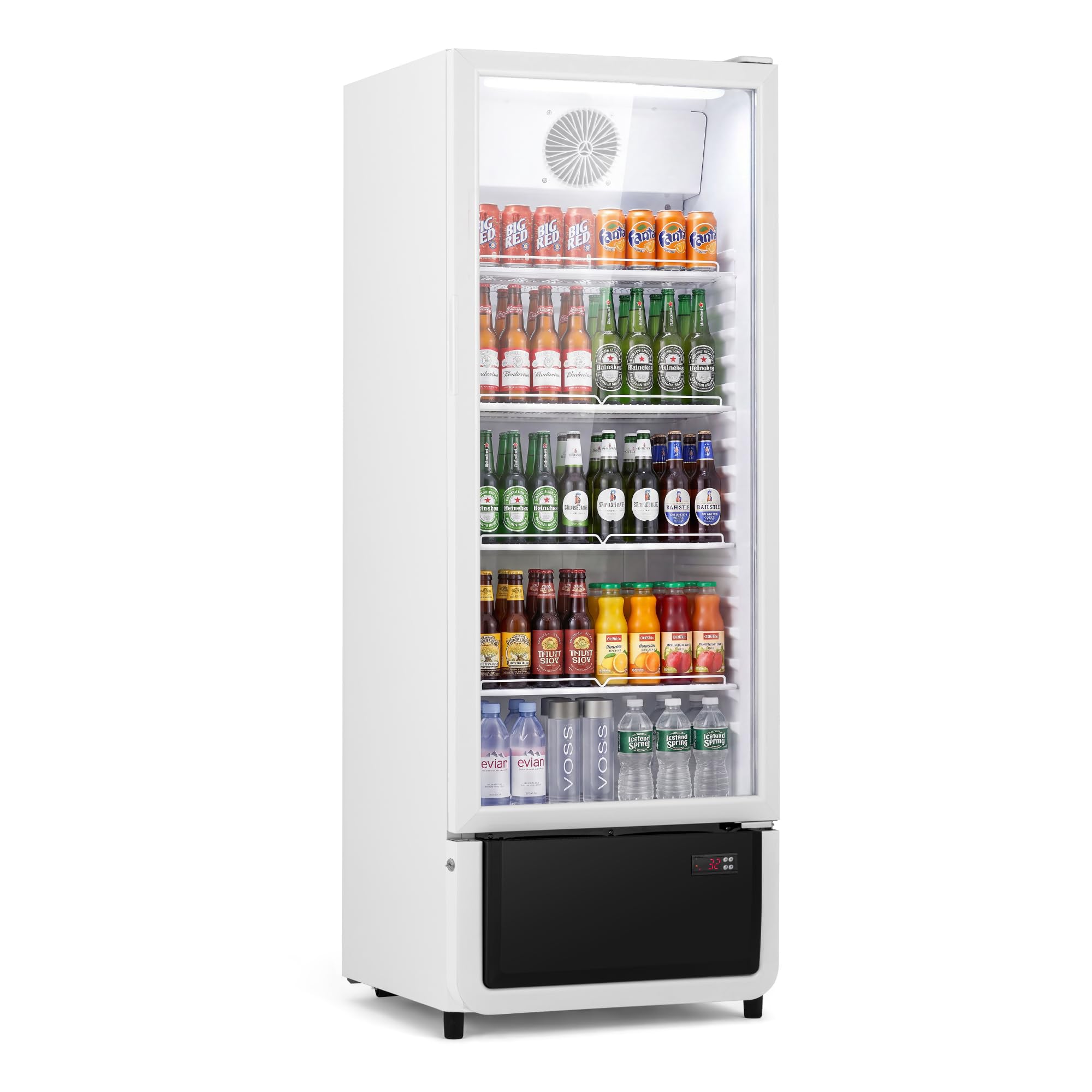 Yeego 8.4 Cu.Ft Commercial Refrigerators with Double-Layer Glass Door White