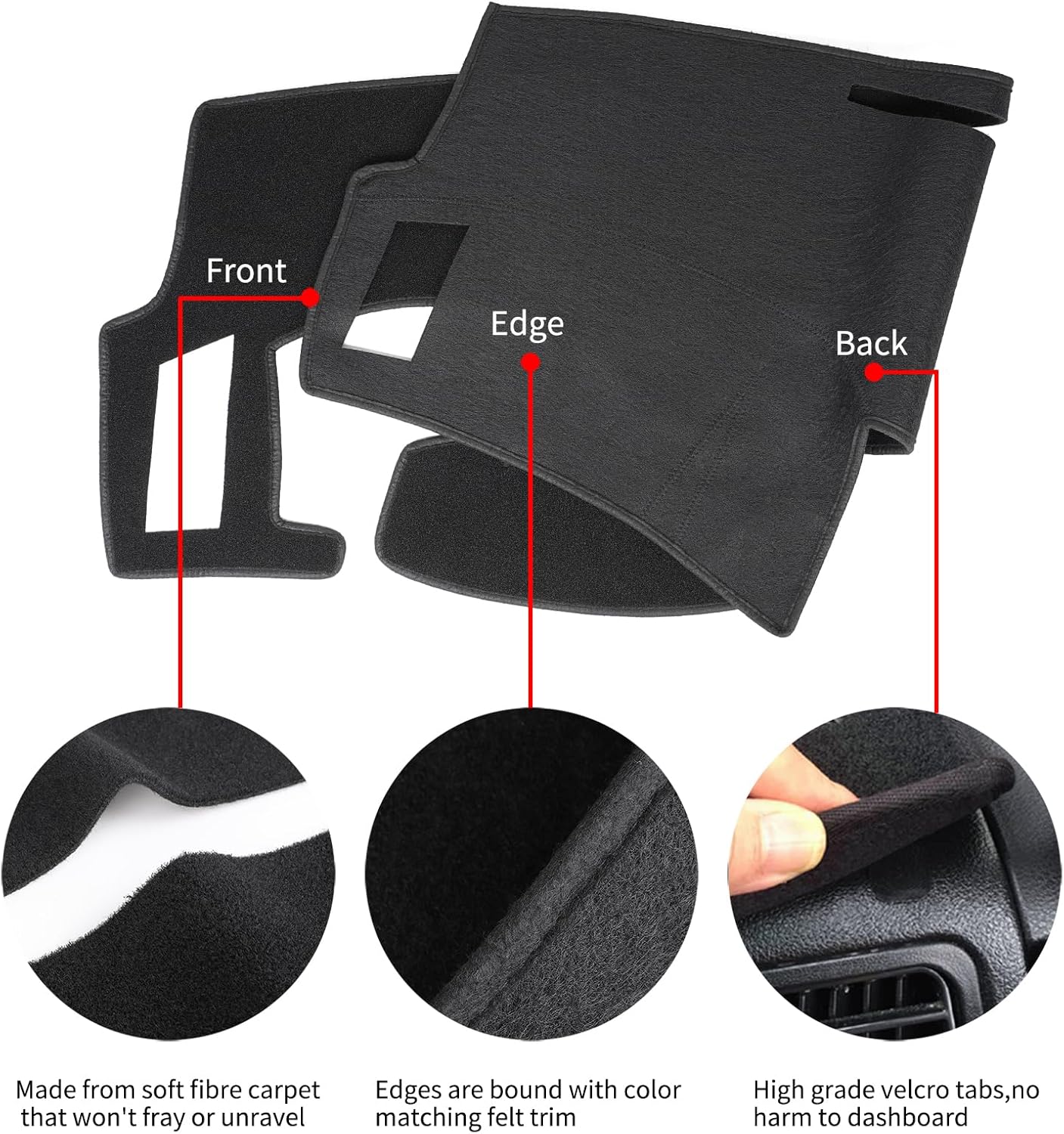 Dash Cover Custom Fit for Infiniti FX35 FX45 2003 2004 2005 2006 2007 2008,Dashboard Cover Mat Pad (Black)