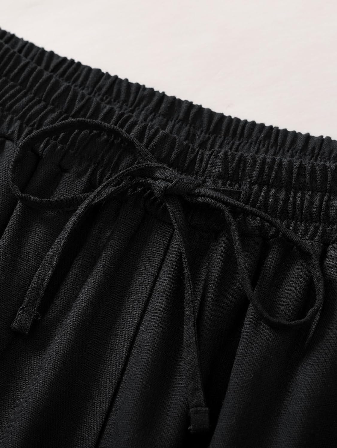 Weintee Women's Lightweight Linen Capri Pants Summer Capris Wide Leg - Image 6