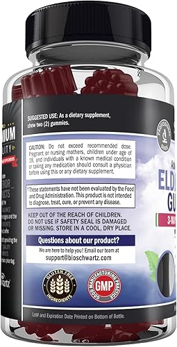 Miniatura 8 de Gomitas naturales de baya de saúco Aprobadas para apoyar el sistema inmunitario de 3 maneras con 100% vitamina C y zinc  potente suplemento de