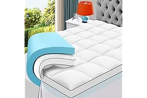 4 Inch Dual Layer Gel Memory Foam Mattress Topper for Back Pain Relief