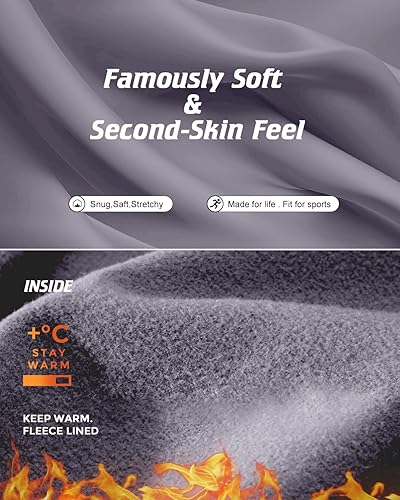 Miniatura 5 de CL convallaria Long Johns Ropa Interior Térmica para Hombres con Forro Polar Suave Capa Base para Clima Frío Conjunto de Regalo Superior e Inferior