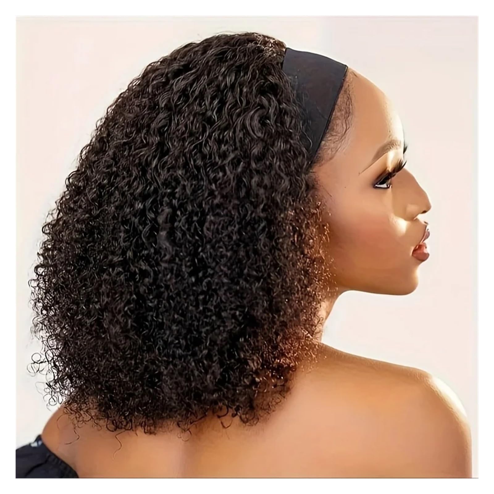 1 Stück Perücke mit kleinen Locken, synthetische Schwarze for den täglichen Gebrauch