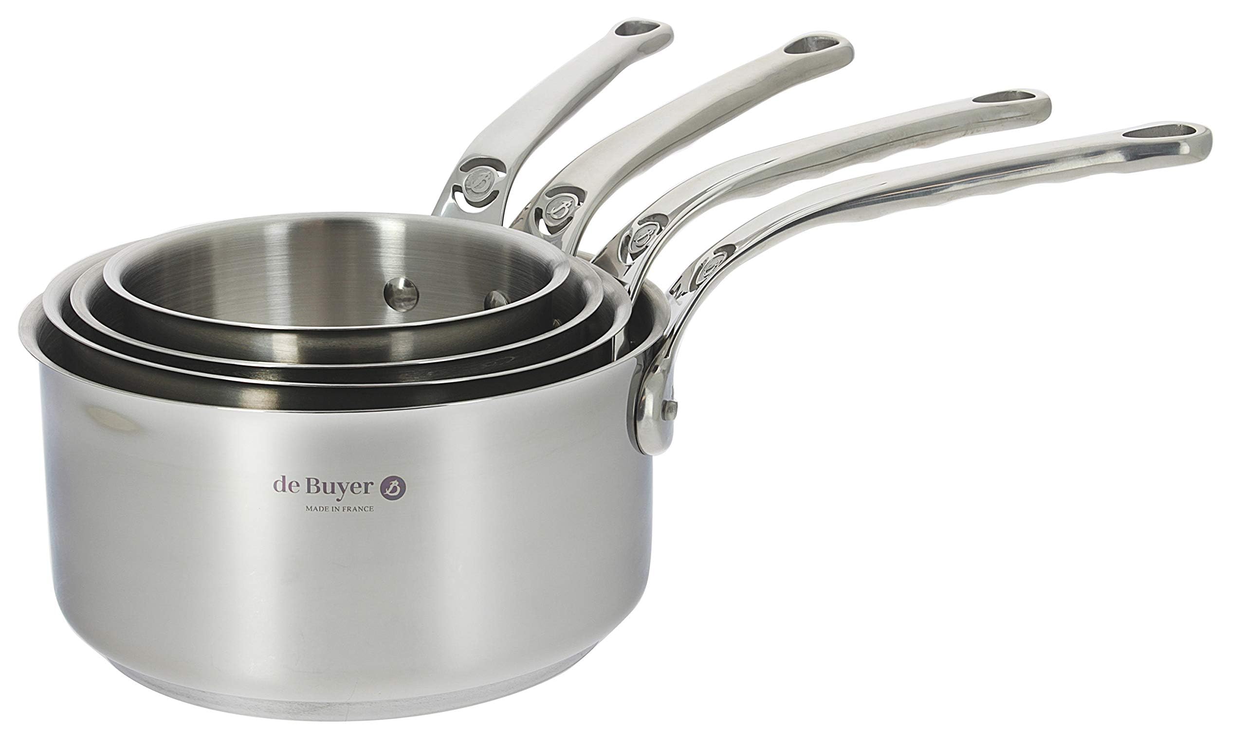 De Buyer Casseruola Prim'Appety Diametro 18 Cm | Acciaio Inox | Pentolino Professionale Per Cucina | Made In France