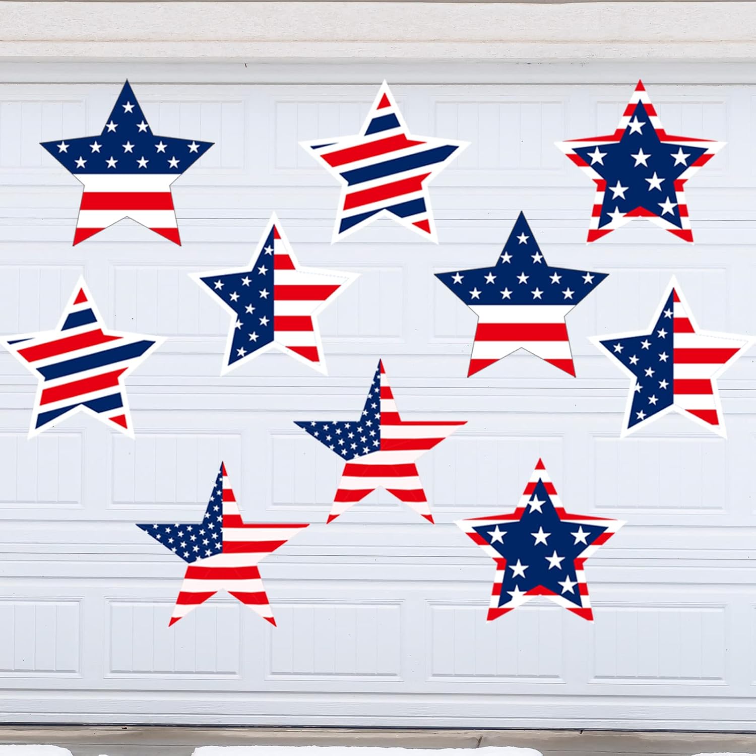 Crtiin 10 Pcs Us Patriotic Garage Door Magnets 250th Anniversary 4th of July Red White Blue Stars Garage Door Decal Sticker Decorations for Memorial Independence Day Home Car Yard Refrigerator Decor