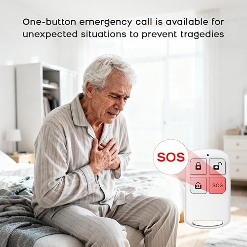 Miniatura 4 de Sistema de alarma para seguridad del hogar, kit de 21 piezas de bricolaje con pantalla táctil Sirena Hub con alarma fuerte, botón SOS, alarmas de