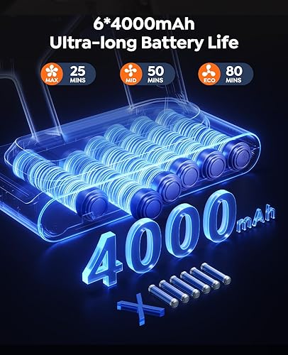 Miniatura 3 de Aspiradora inalámbrica, aspiradoras de 80 minutos50 kpa para el hogar, aspiradoras de palo con autoservicio, pantalla táctil, faros LED,