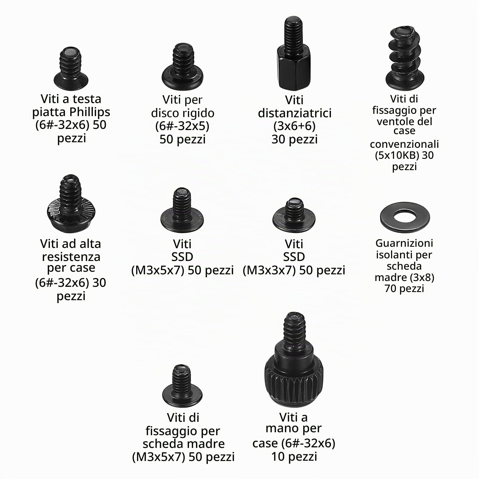 Viti Distanziatori per Computer 420 Pezzi, Set Viti Scheda Madre PC Accessori, Kit Custodia