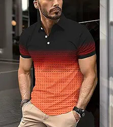 Camisas polo masculinas casuais de golfe com gola seca e manga curta com absorção de umidade para o verão
