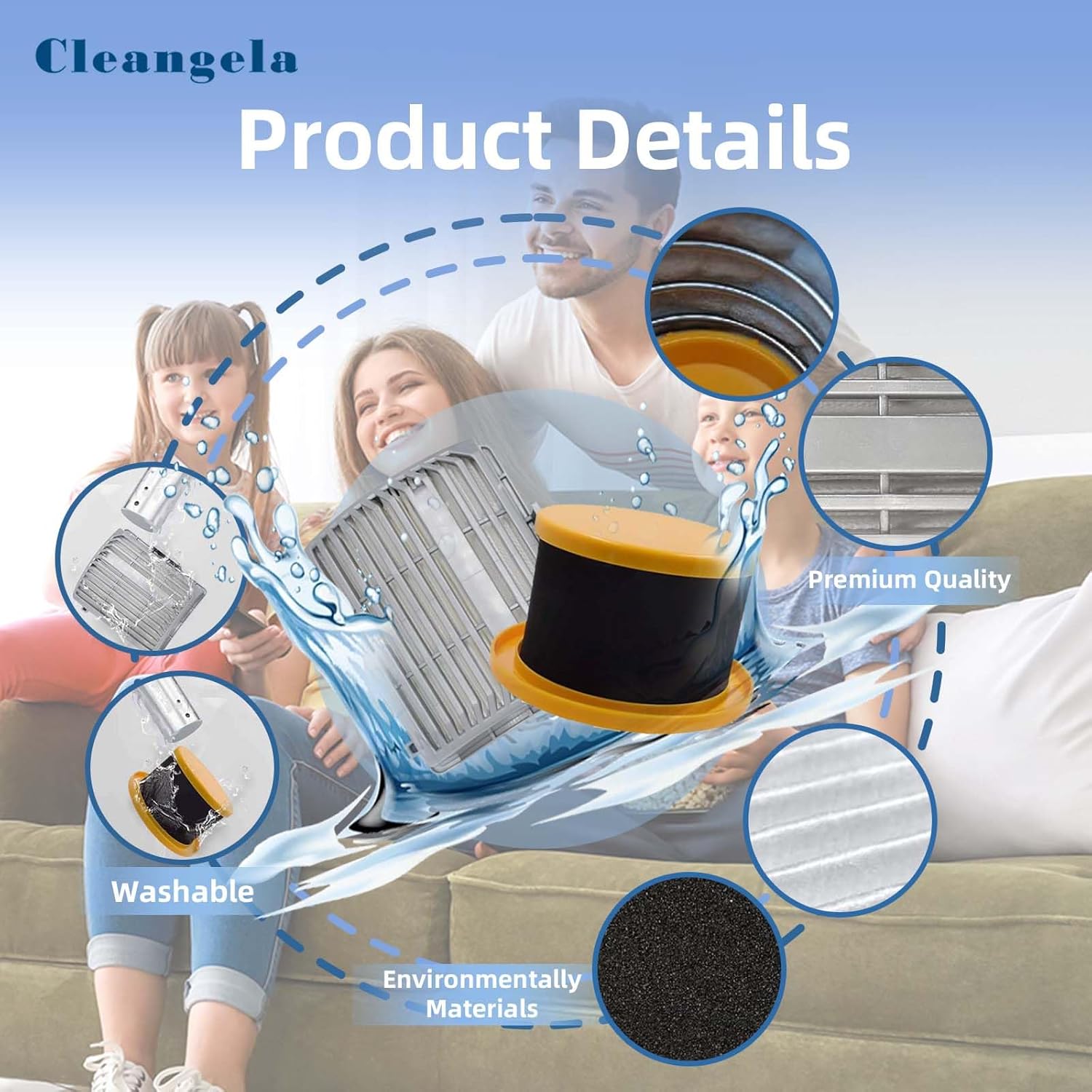 Replacement Filter Compatible with Hoover MAXLife Elite Swivel UH75150, UH75110, UH75100, UH75240, UH75140 Vacuum Cleaner.Compare to Part AH44200 & 440014853.2 Pre-Motor Filters+2 Exhaust Filters