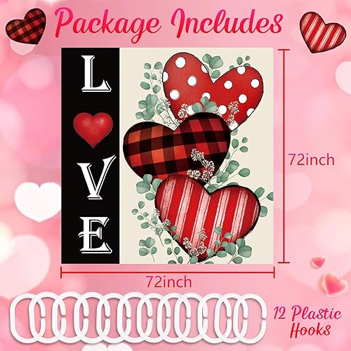 Vista 11 de Cortina de ducha de conejo de Pascua para baño, decoración de huevos, decoración del hogar de primavera con 12 ganchos de 72 x 72 pulgadas