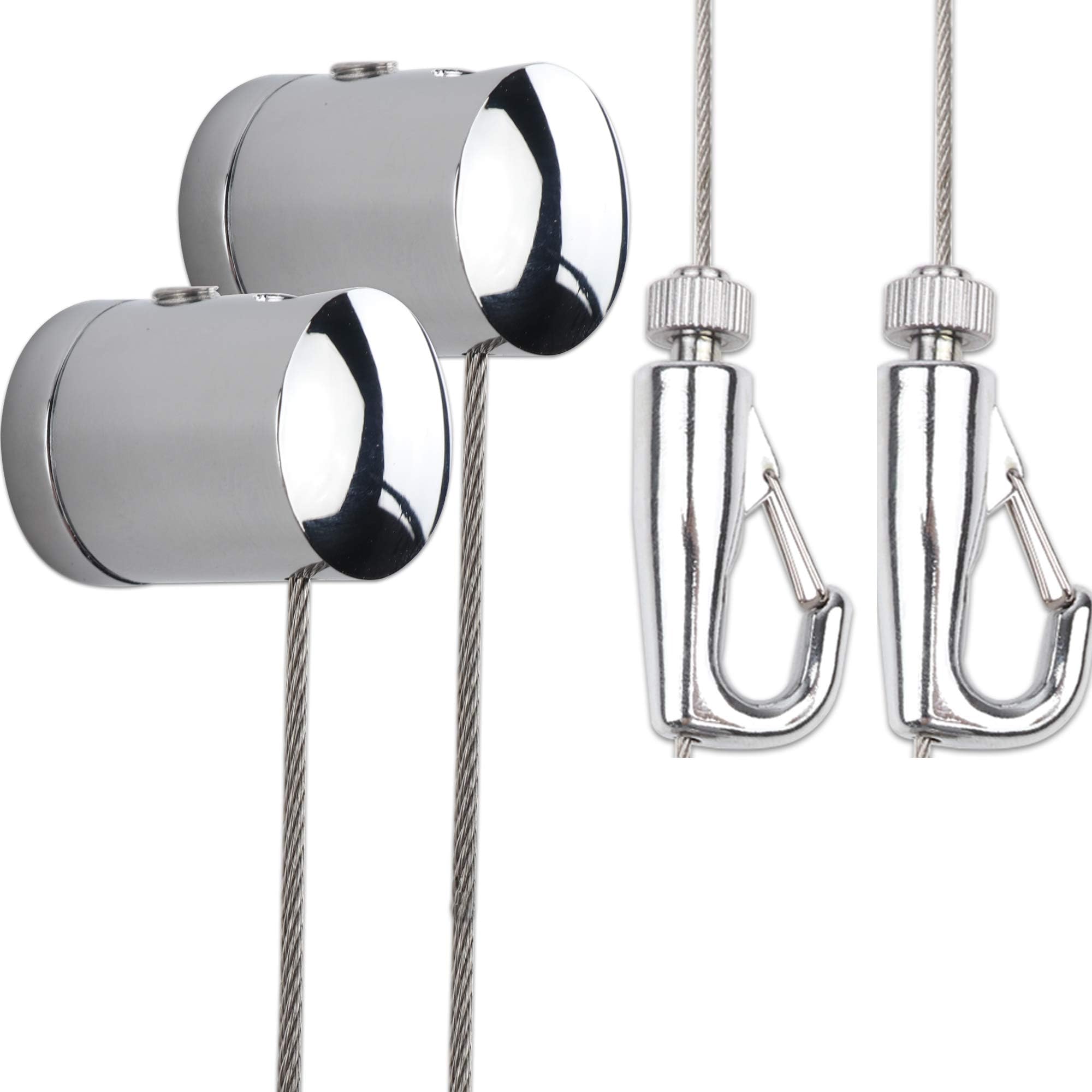 Professional Art Hanging Display Kit, Hanging Painting/Large Picture/Billboard for Exhibition/Home/Office Use,Adjustable Picture Hanging with a 59" wirerope and 1 Hook, 2 Pack