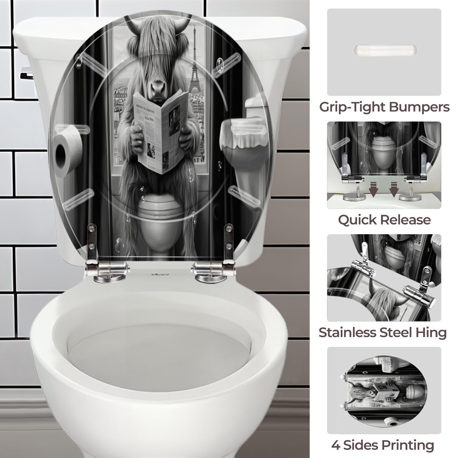 Sedile WC generico in resina a sgancio rapido per bagno