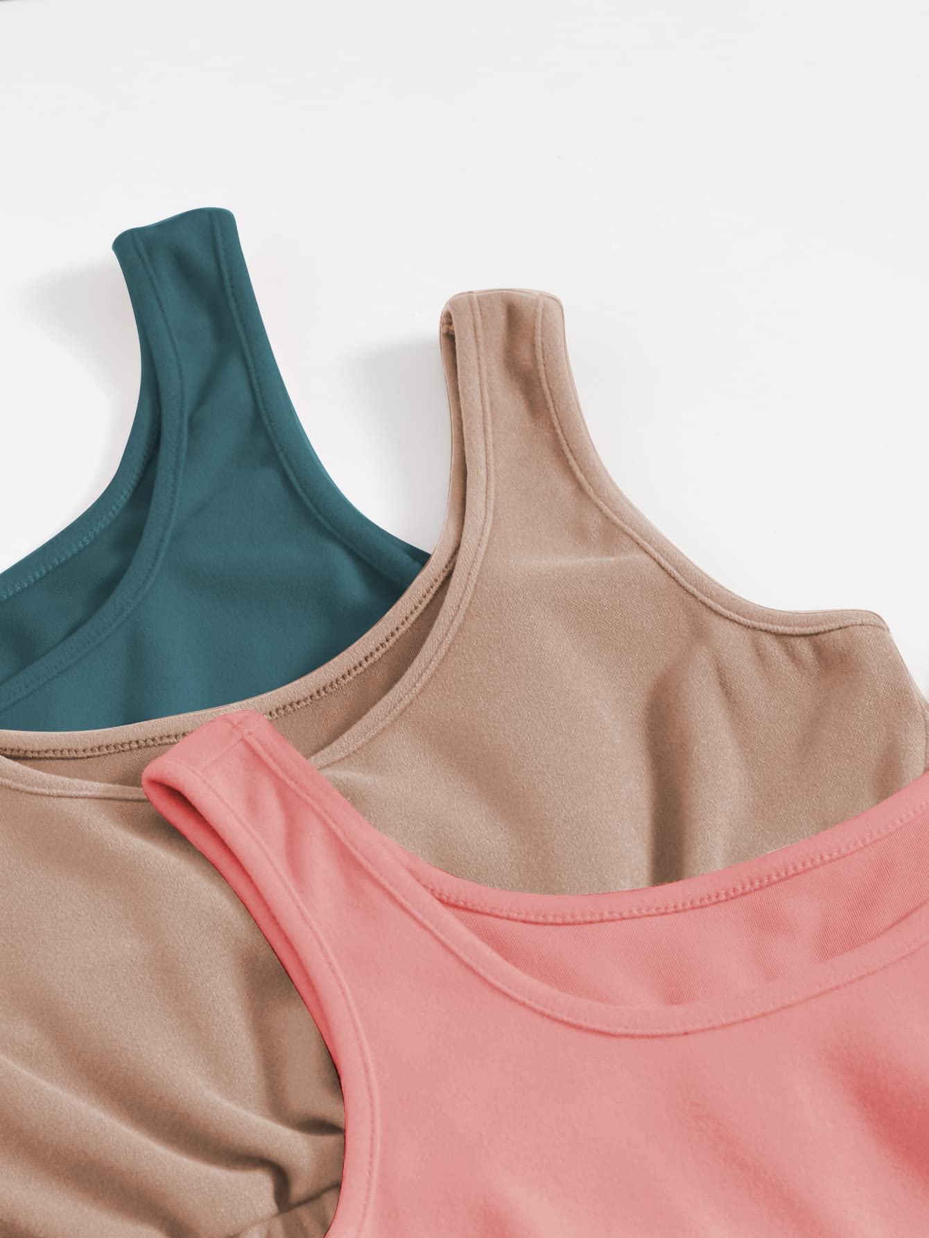 GORGLITTER Women's 6 Pieces Going Out Outfits Cute Crop Tank Top and Shorts Sets Summer Vacation Beach Cruise Clothes: X-Large Blue Brown Pink