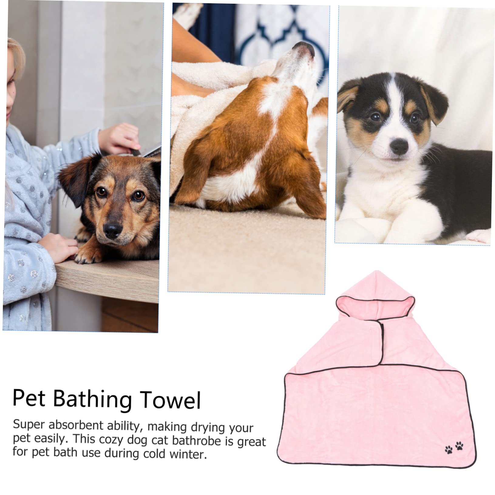 YARNOW Lot De 2 Peignoirs Super Absorbants pour Animaux De Compagnie Serviette De Bain pour Chien Et Chiot