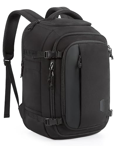 BAGSMART 28L Water-Resistant Travel Backpack, USB Port, 17.3' Laptop, Black
