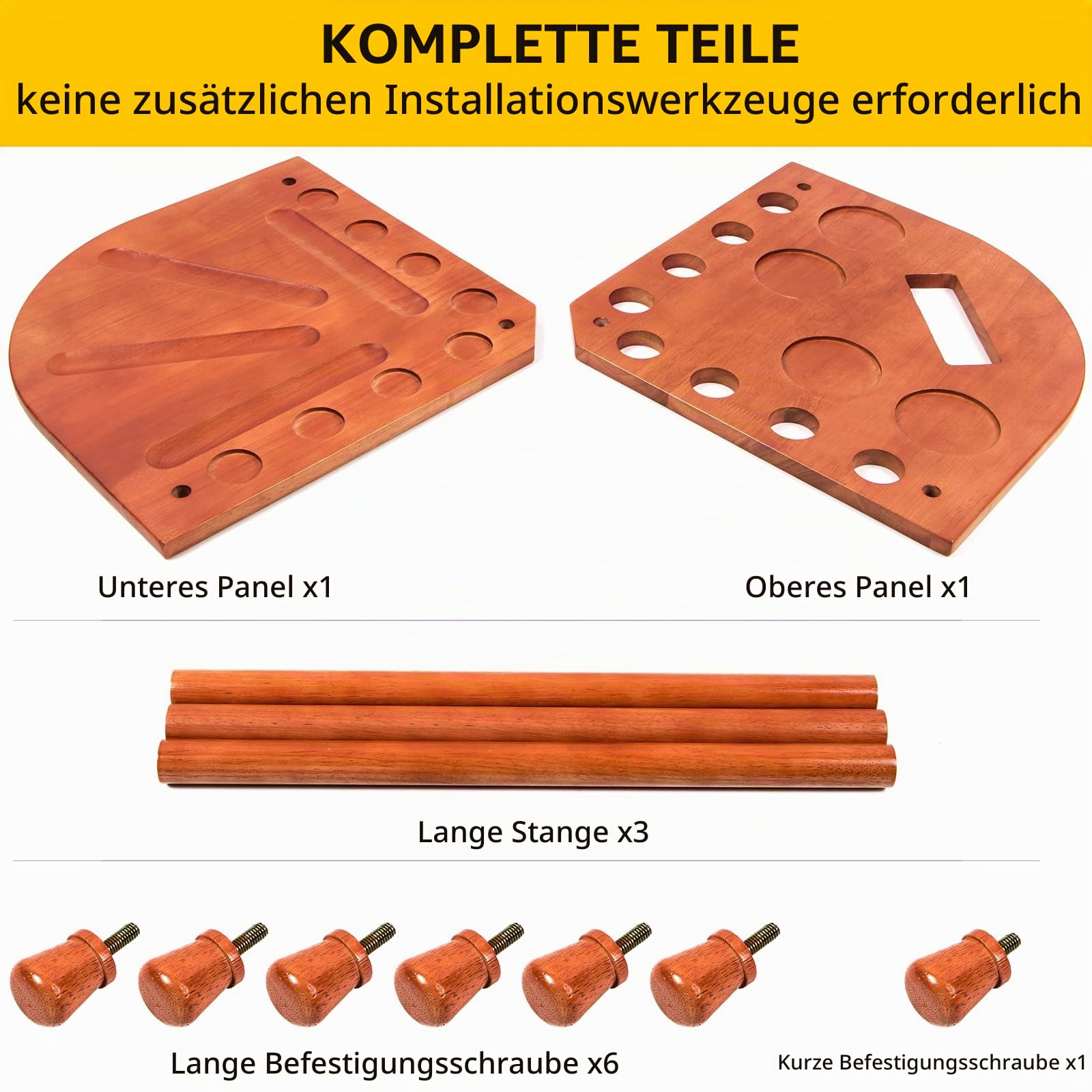 AKLOT Pool Queue Halter, Pool Queue Rack Billard Queue Racks mit Pool Stick Halter Getränkehalter 16 Kugelhalter hält 8 Sticks und komplettes Set Poolkugeln