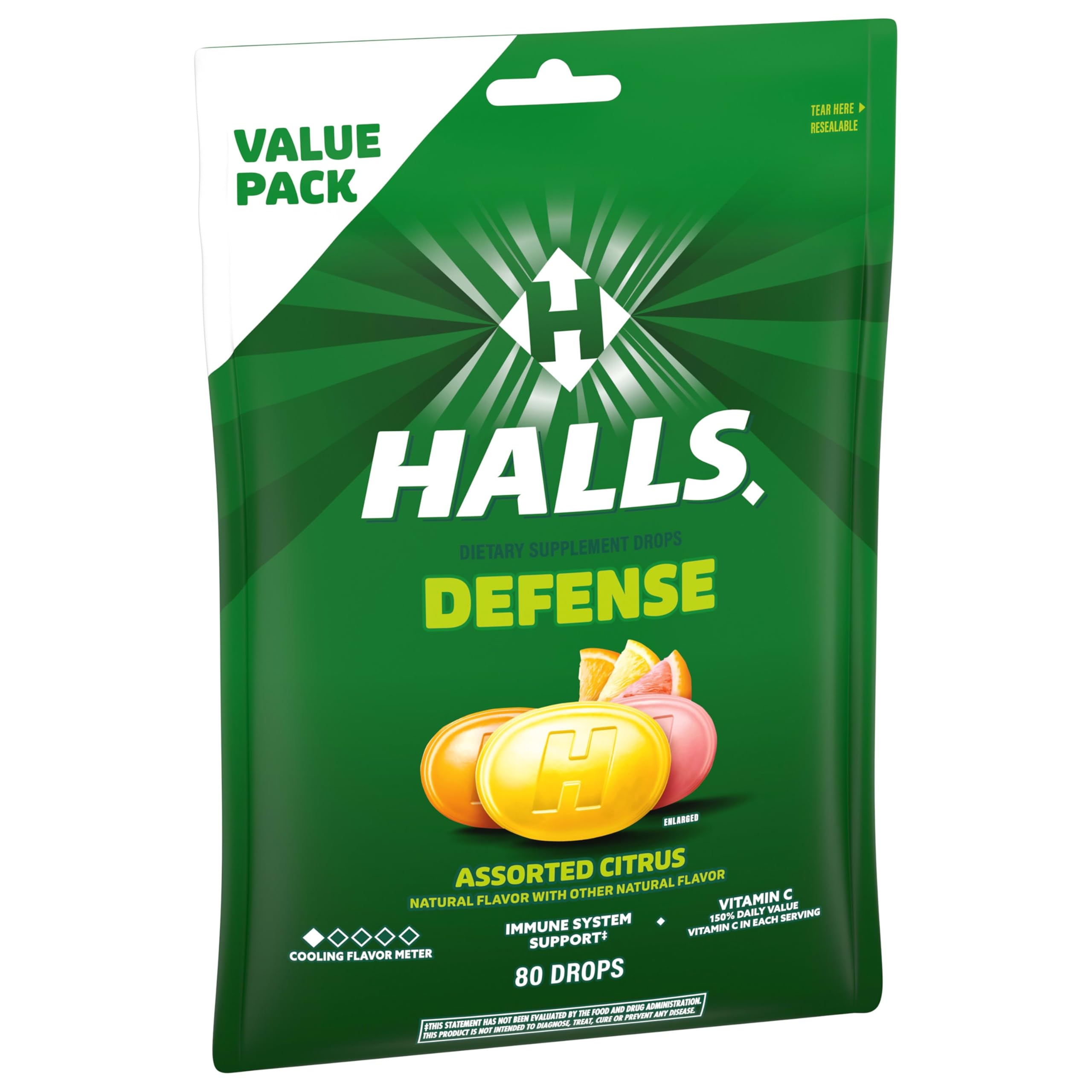 HALLS Defense Assorted Citrus Vitamin C Dietary Supplement Drops, 80 ct — Amazon image 11