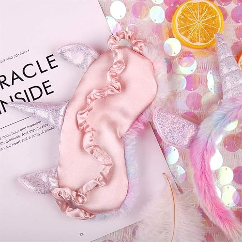 Miniatura 3 de Máscara de dormir para niños paquete de 2 máscaras de ojos para niños para dormir máscara de felpa suave con los ojos vendados cubierta de ojos para