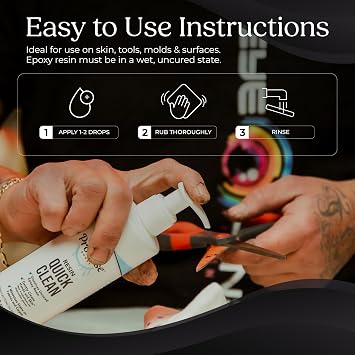 Promise Epoxy, Resin Quick Clean 8 Oz, Ideal for Removing Uncured Resin