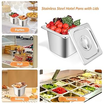ステンレス製ホテルパン1/6 150ミリ蓋付き　6個　　abchouseさん専用 楽天市場】ホテルパン1/6サイズ 深さ150mm フタ無【150mm