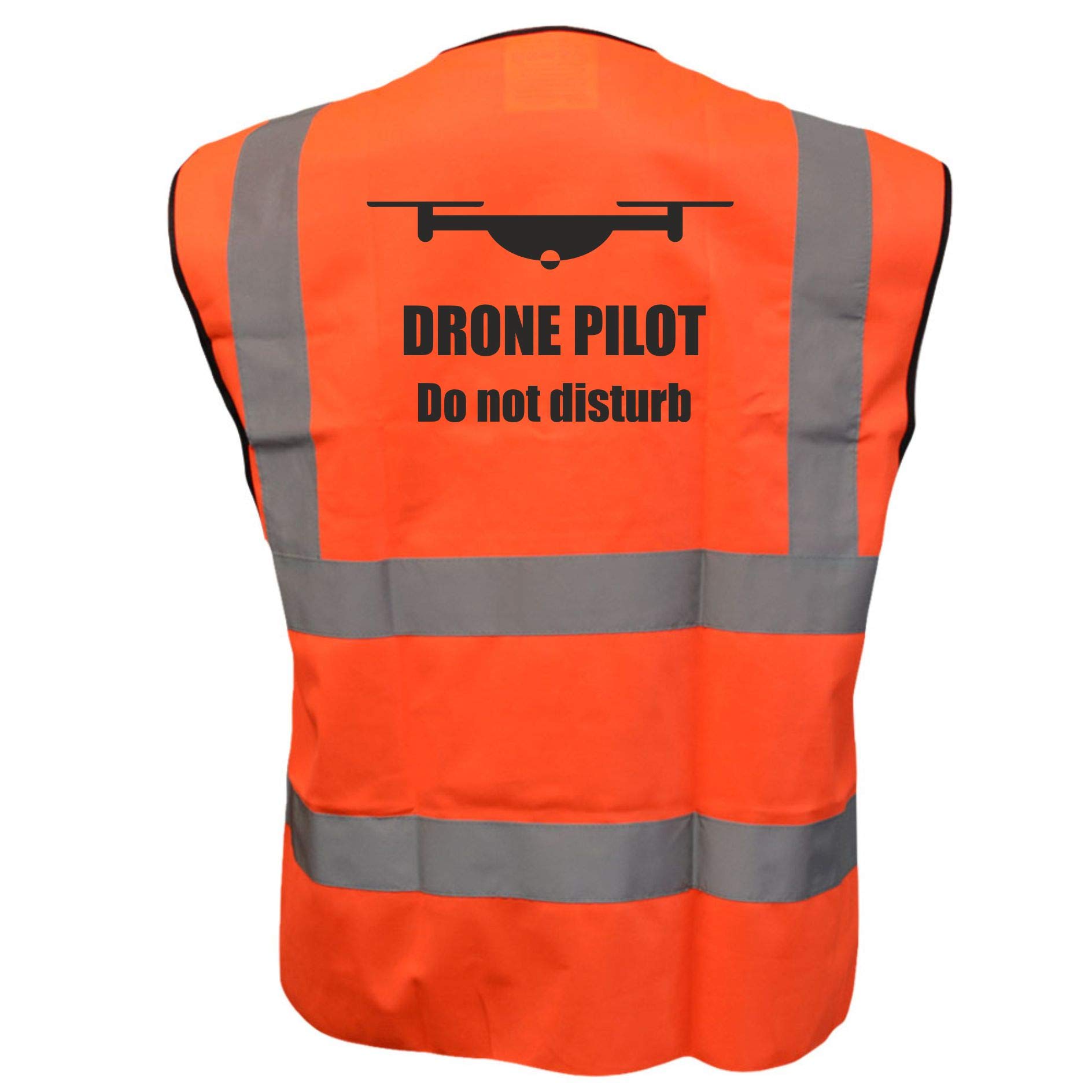 Drone Pilot Do Not Disturb Printed Orange Vest, Aerial Photography, Events, XXXLarge