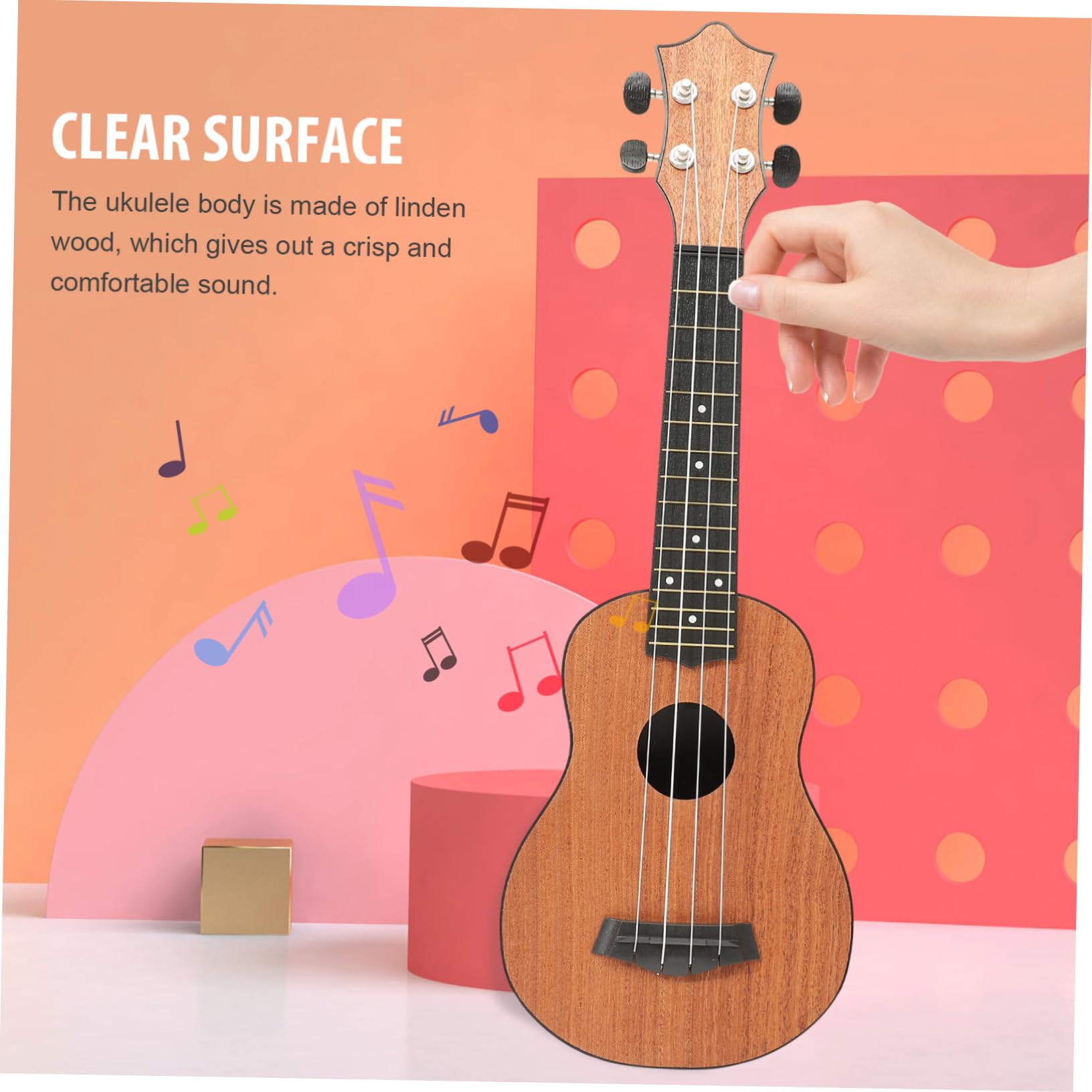 Ukulele Dla Początkujących Czterostrunowy Instrument Muzyczny z Drewna Idealny Dorosłych Trwały i Łatwy Użyciu Doskonały Do Nauki Muzyki