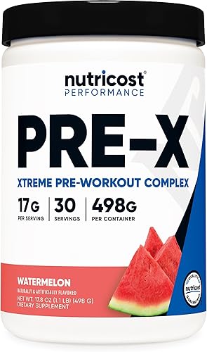 Nutricost Xtreme preentrenamiento, sandía, 30 porciones, vegetariano, sin OMG y sin gluten (Pre-X)