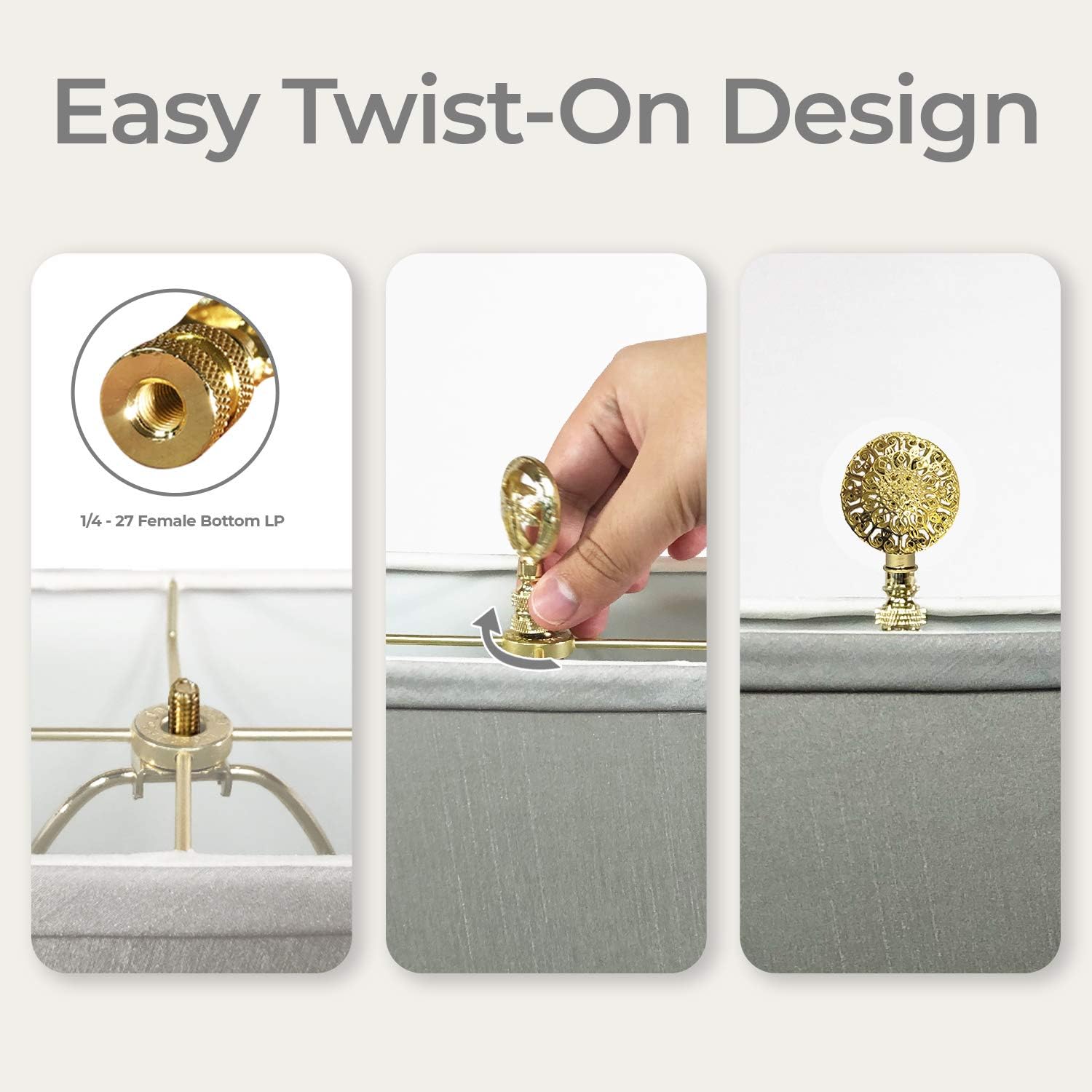 Royal Designs, Inc. Decorative Abstract Pattern Lamp Finial, F-5095-AB-1, Antique Brass
