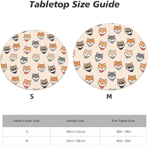 Vista 136 de Famame Beautiful Bloom - Mantel redondo ajustable con borde elástico, impermeable, con borde elástico, para interiores y exteriores, se adapta a