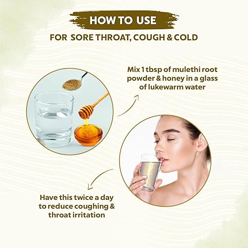 Miniatura 5 de INDUS VALLEY Polvo de raíz de regaliz 100% orgánico, polvo de mulethi puro natural  Yashimadhu  Regaliz  Glycyrrhiza Glabra  Cuidado del cabello y