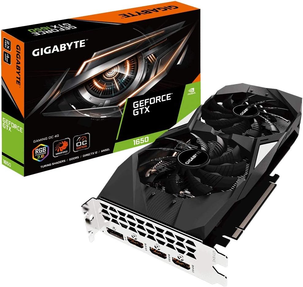 Gigabyte Gv-N1650OC-4GD GeForce GTX 1650 OC 4G Graphics Card, 2X Windforce Fans, 4GB 128-Bit GDDR5, Video Card