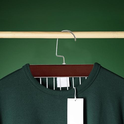 Miniatura 3 de Soporte para colgar cinturones para armario, organizador de madera para sombreros de béisbol con gancho de metal giratorio, antideslizante,