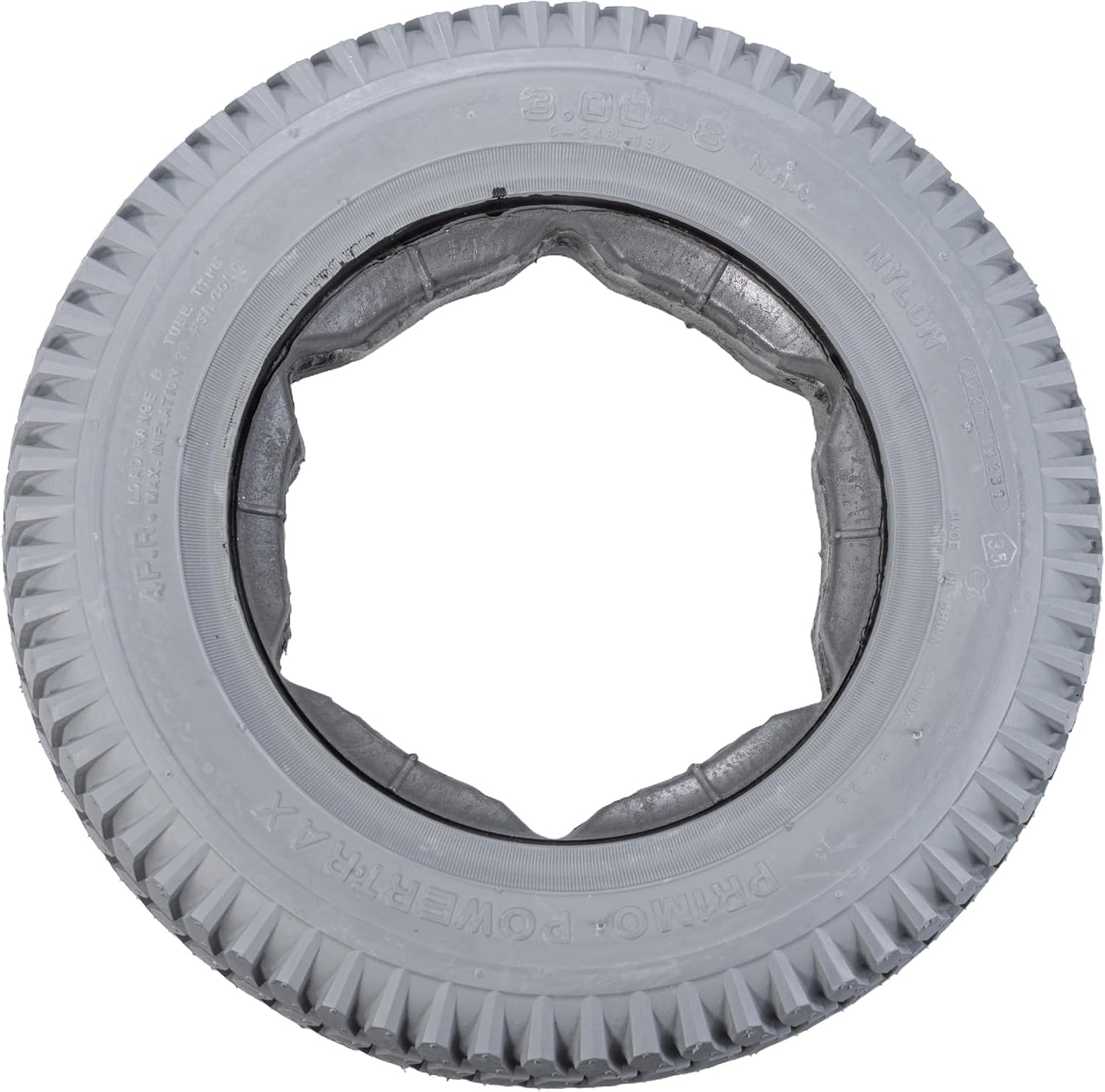 AlveyTech 14"x3" (3.00-8) Foam-Filled Mobility Tire (Raised Star Keyway Profile; 2.25" Bead Width) with C248 Powertrax Tread (2)