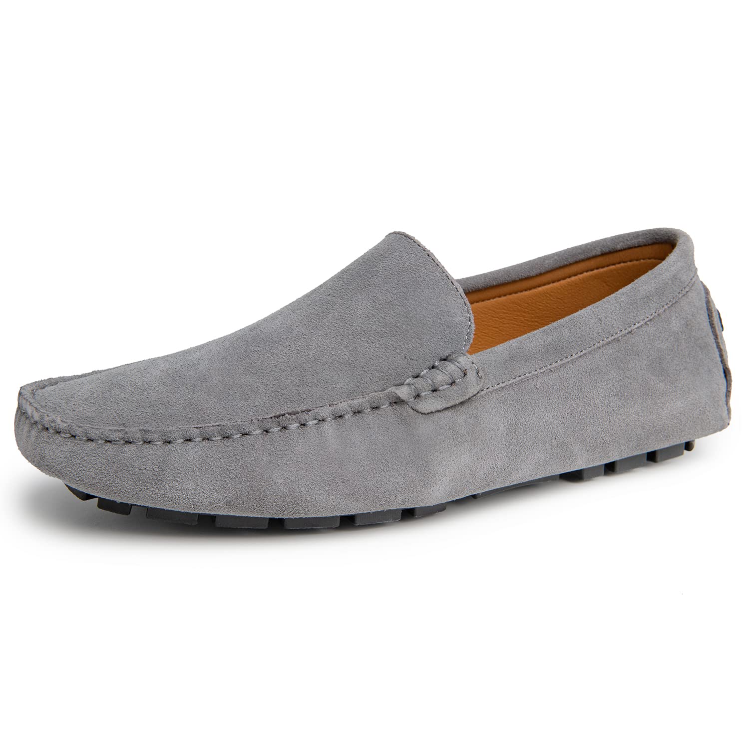 Go TourMens Handmade Suede Leather Casual Loafers Shoes Grey 6.5/38