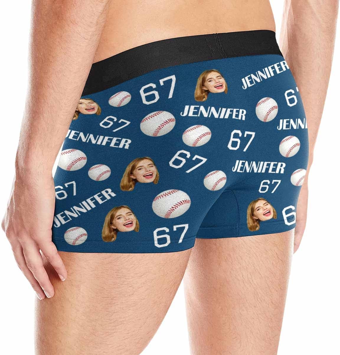 Artsadd Custom Men's Boxer Briefs Personalized Funny Face Shorts Underwear Customized Photo Gift Boyfriend Husband Valentines