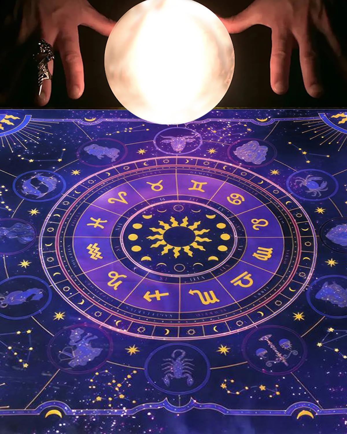Vihaanta Tarot Cloth, Tarot Deck, Premium Purple Tarot Mat for Card Reading, Soft Spread Divination Cloth for Spiritual Practices, Includes One Purple Tarot Cloth(49 * 49cm) 1