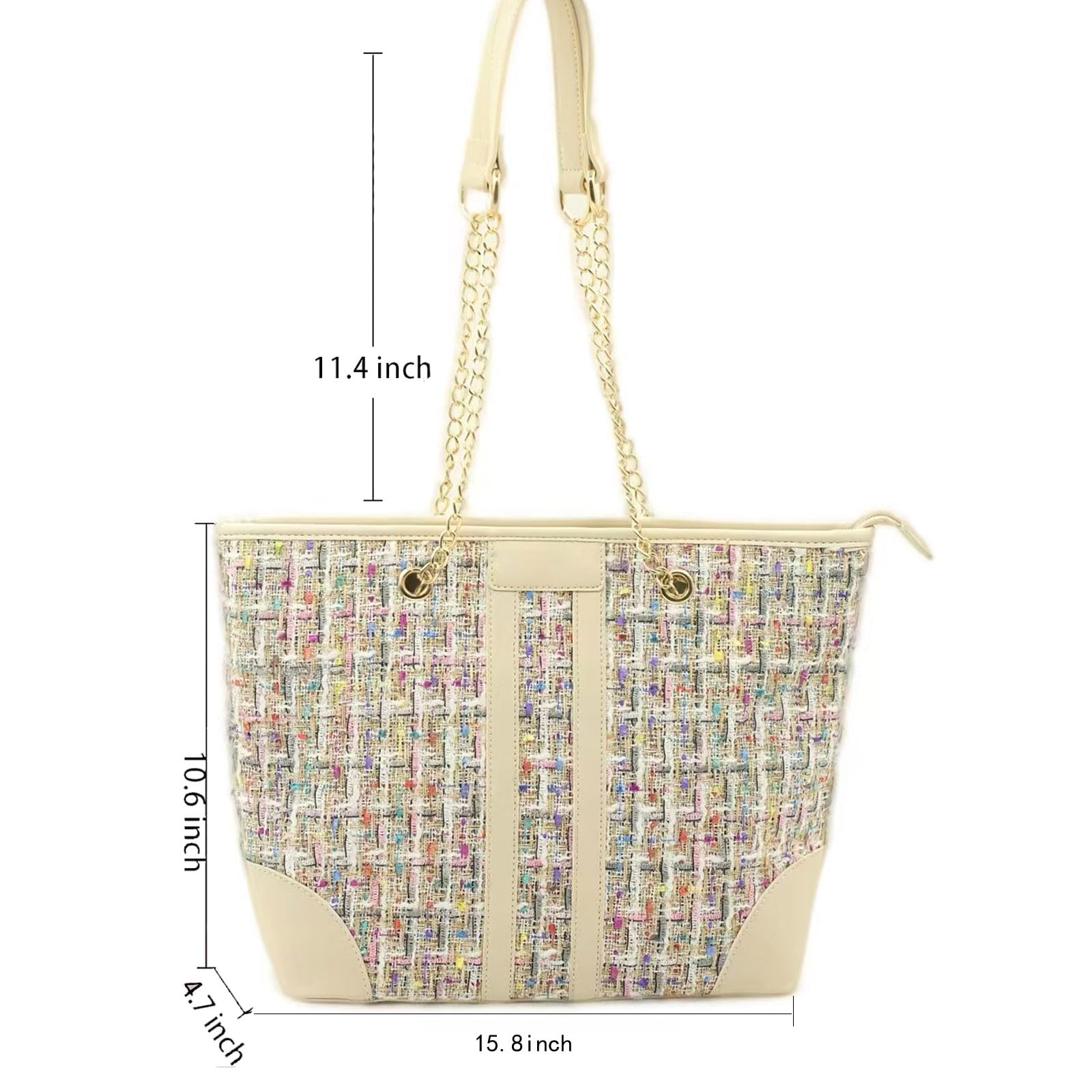 DFJXXX Women Tweed Single shoulder Bag Handbag and Purse Fashion Ladies Chain Quilted Crossbody Bag Evening Bag Clutch ? (Pink)